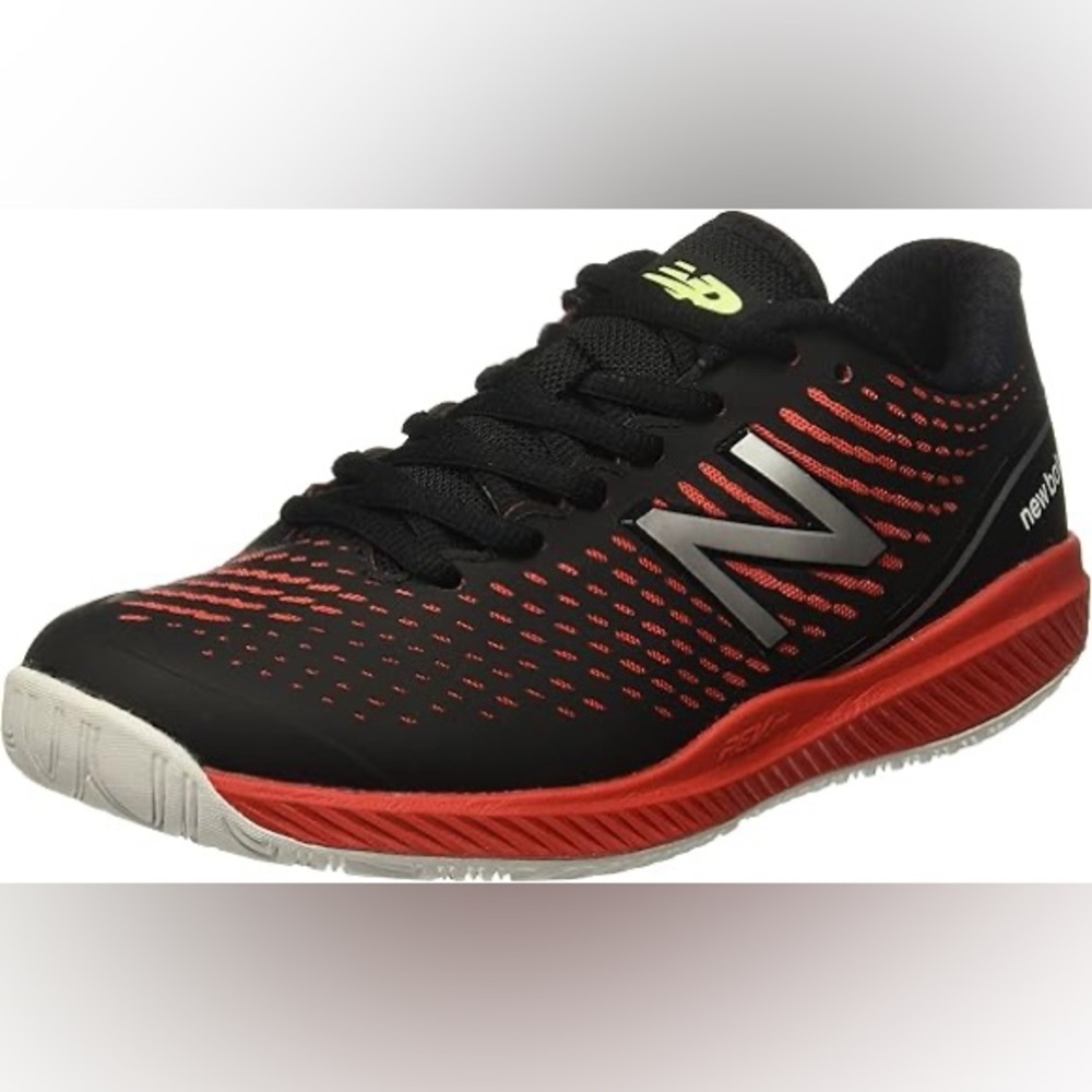 New Balance Men's Black and Red Athletic Sneakers